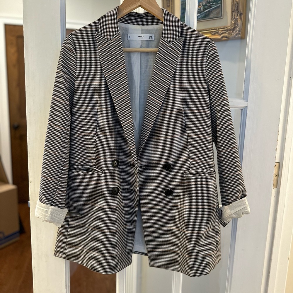 Casual Houndstooth Mango oversized Blazer